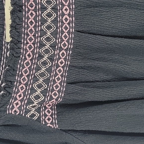 Madewell Embroidered Square-Neck Top, Black, Size XXS - Picture 8 of 12